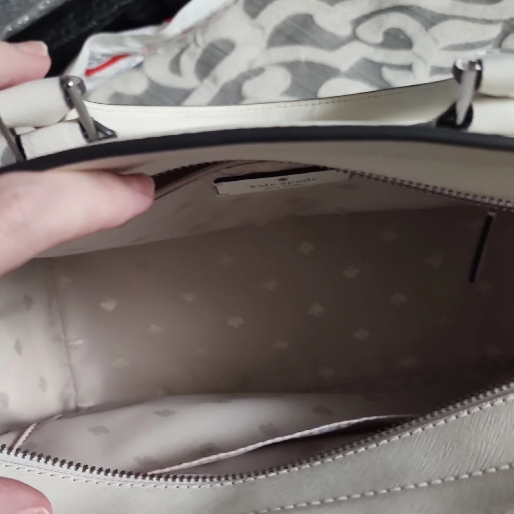 Kate Spade Optic White Cameron Satchel Normcore Neutral Rare Vintage Minimalist - Picture 5 of 10